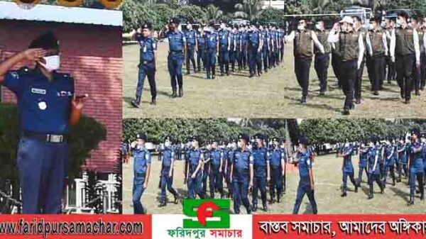 দিনাজপুর পুলিশ লাইনস্ মাঠে বর্ণাঢ্য মাস্টার প্যারেড অনুষ্ঠিত